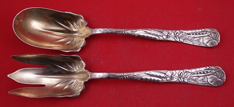 Salad Serving Set faint GW  w/ peapod motif 10